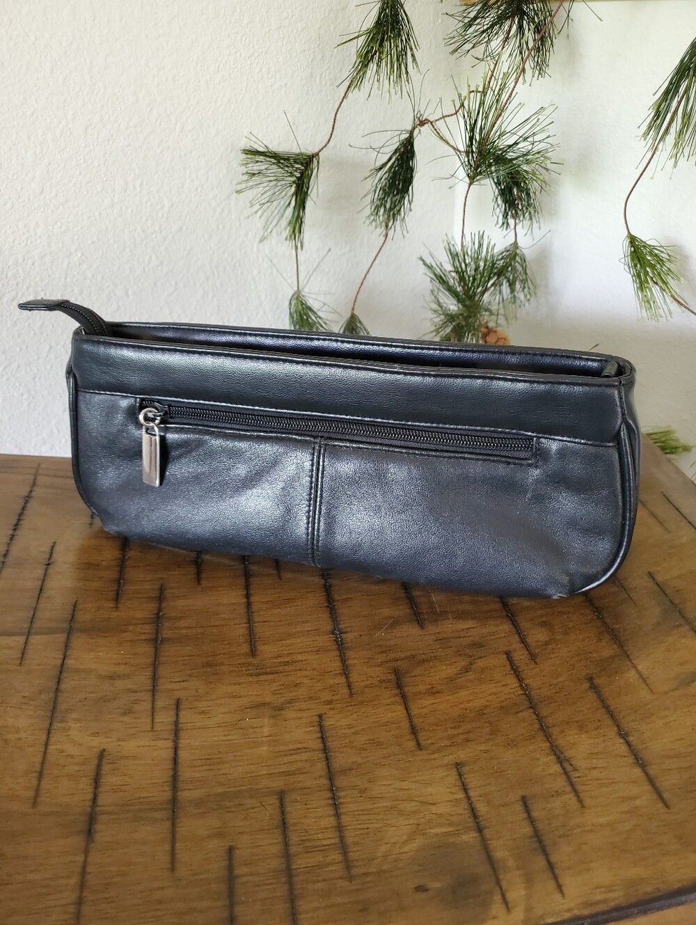 Worthington Vintage Black Lambskin Leather Clutch